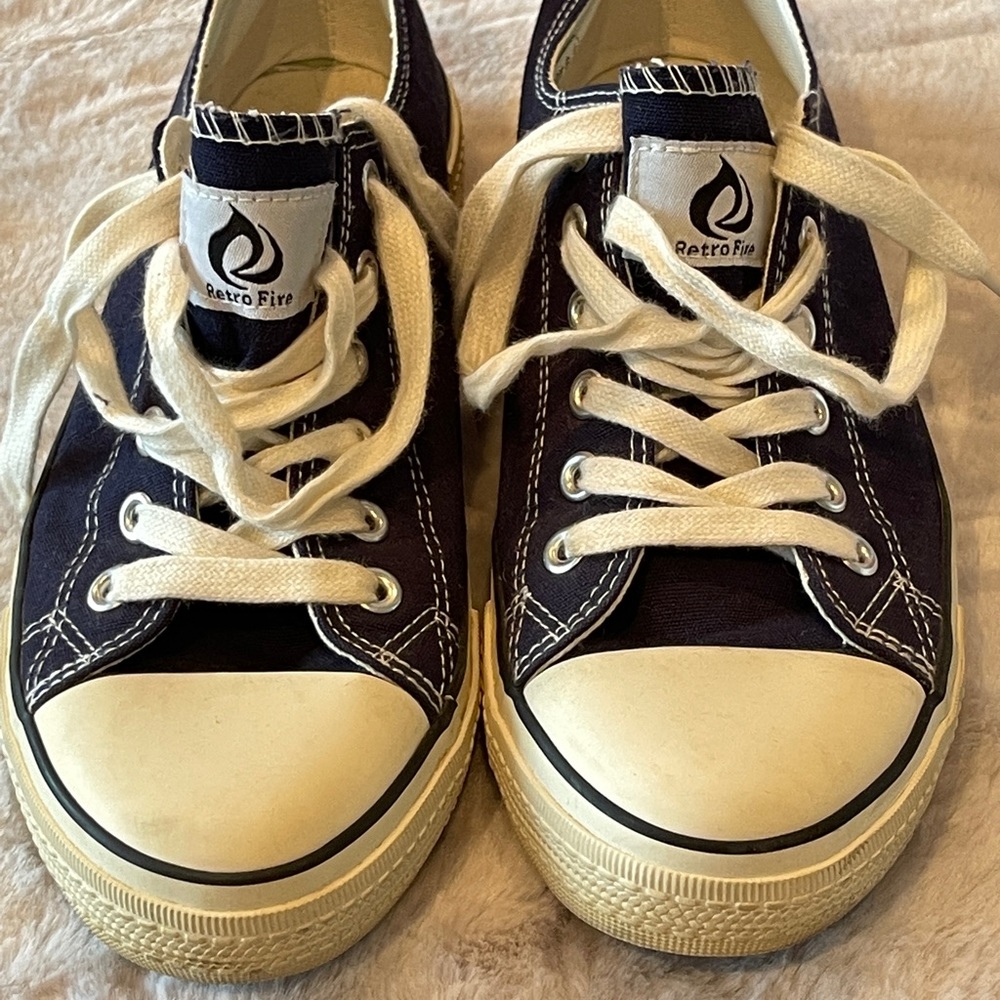 Navy Retro Sneakers
